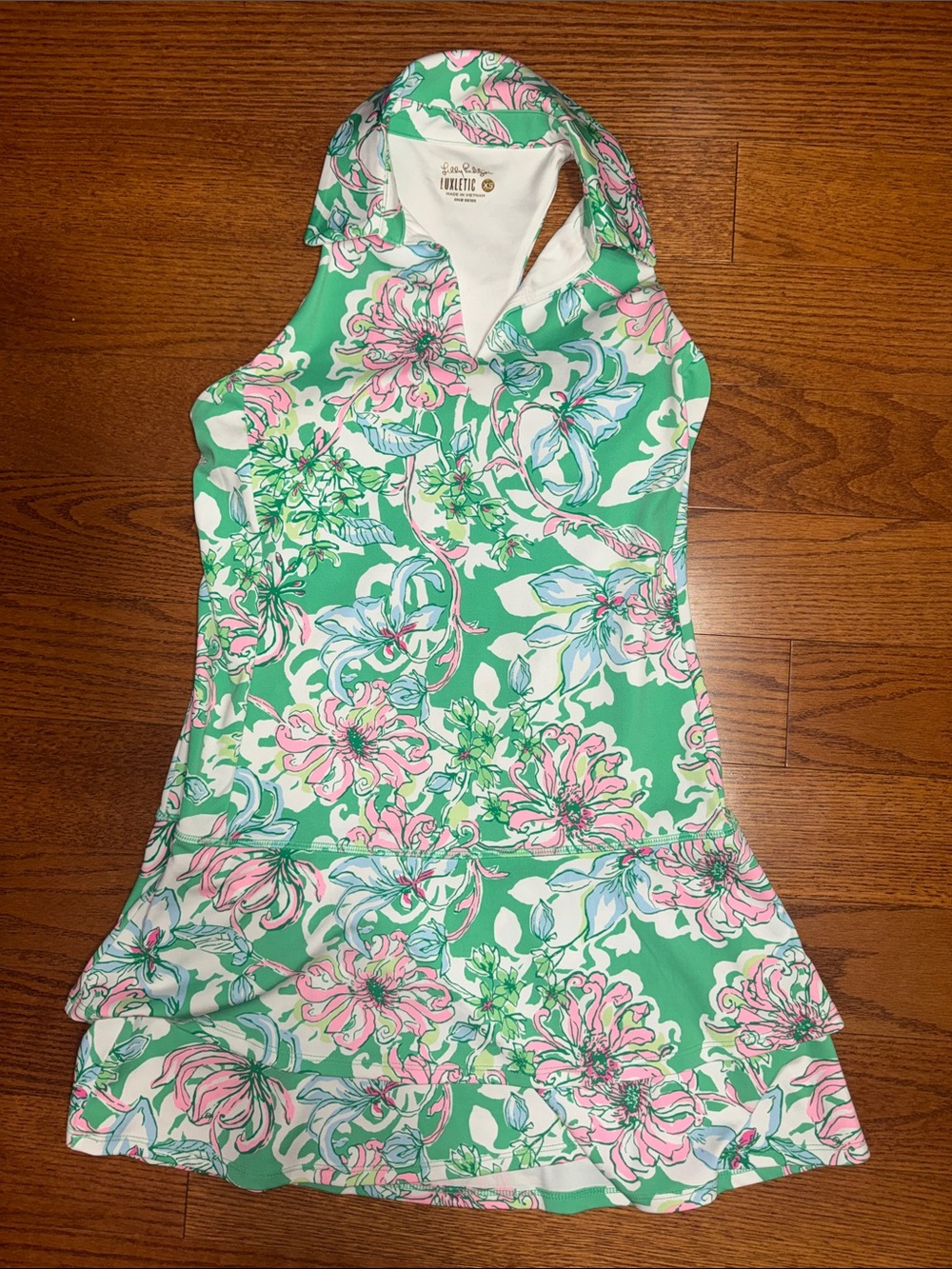 XS Lilly Pulitzer UPF50+ Luxletic Dania Dress Spearmint Blossom